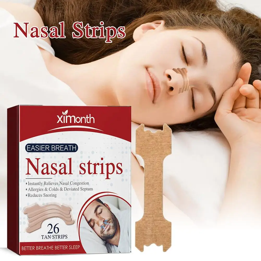 26pcs Nasal Strips Improve Sleep Reduce Snoring Relieve Nasal Congestion Due To Colds & Allergies Stickers Health Care