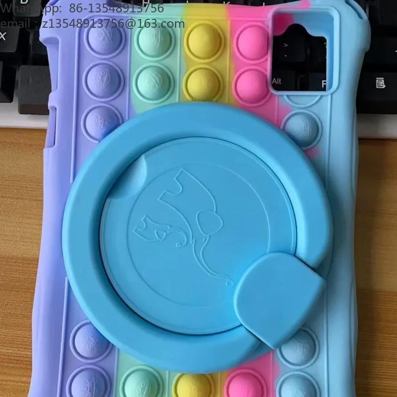 10.1 Inch Rotatable Handheld Tablet Case Shockproof Silicone Soft Cover 10.4 Inch Optional Cartoon Style
