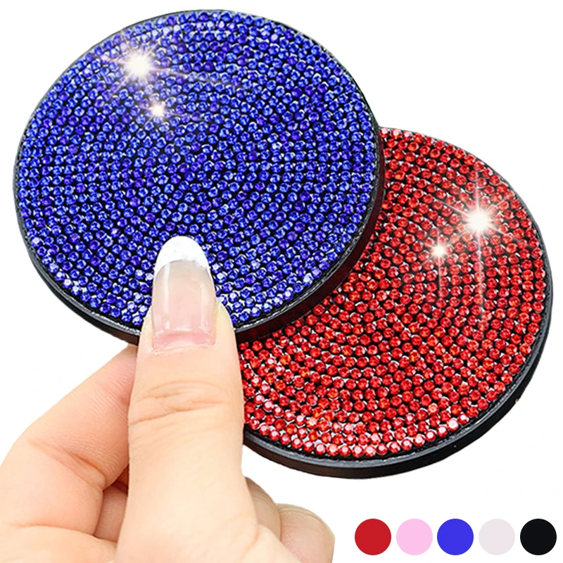 Universal Car Anti-Slip Coaster Diamond Water Cup Mat Silica Pad Cup Holder Bracket Auto Styling Decor Car Accessories Interior