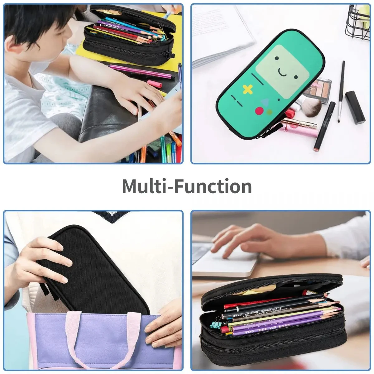 Adventure Time Anime BMO  Pencil Pen Case Stationery Bag Pouch Holder Box Organizer for Teens Girls Adults Student