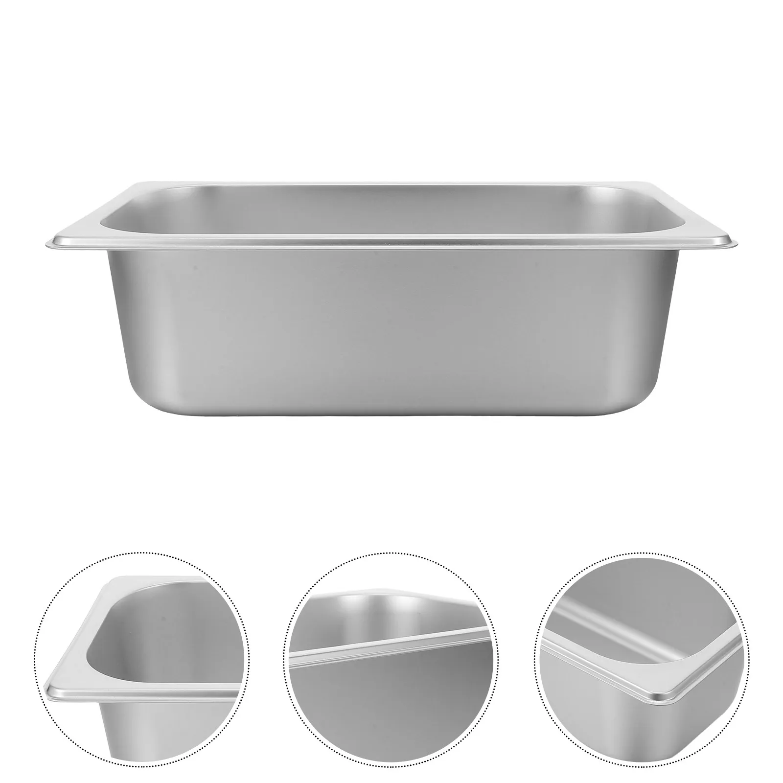 3Pcs Stainless Steel Steam Table Pan 1 3 Size Anti-Jam Flat Bottom Buffet Tray Food Warmer Catering Hotel Restaurant Food Pan