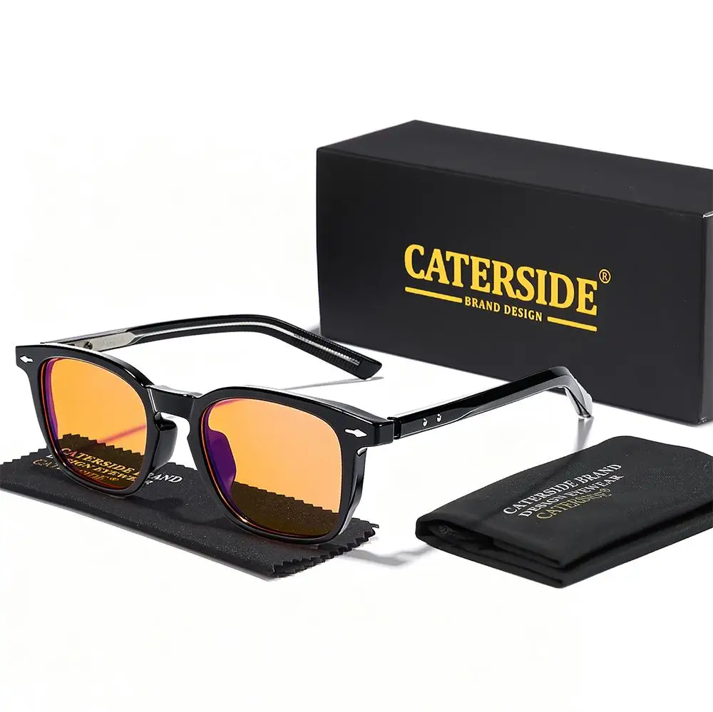 CATERSIDE Herren-Gaming-Brille mit 99% Anti-Blaulicht TR-90 Quadratischem Rahmen AR Antireflexbeschichtung Gaming-Brille Augenschutz – Detail 5