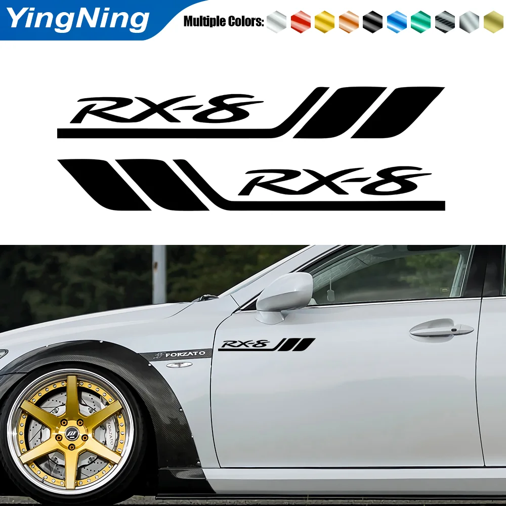 

2pcs Car Side Reflective Sticker Car Decorative Bumper Leaf Plate Door Vinyl Decal Sticker For Mazda RX-8 Auto Accessories