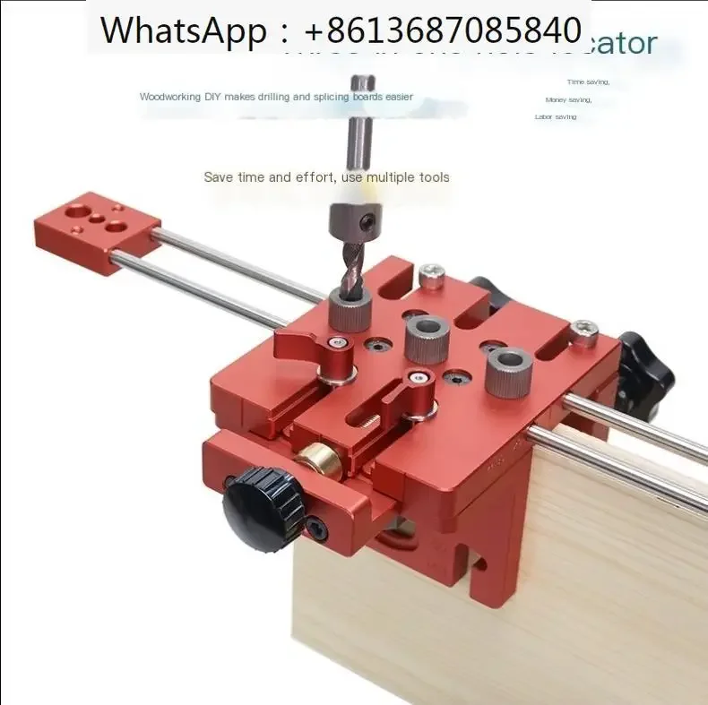 

3 in 1 Woodworking Hole Drill Punch Positioner Guide Locator Jig Joinery System Kit Aluminium Alloy Wood Working DIY Tool