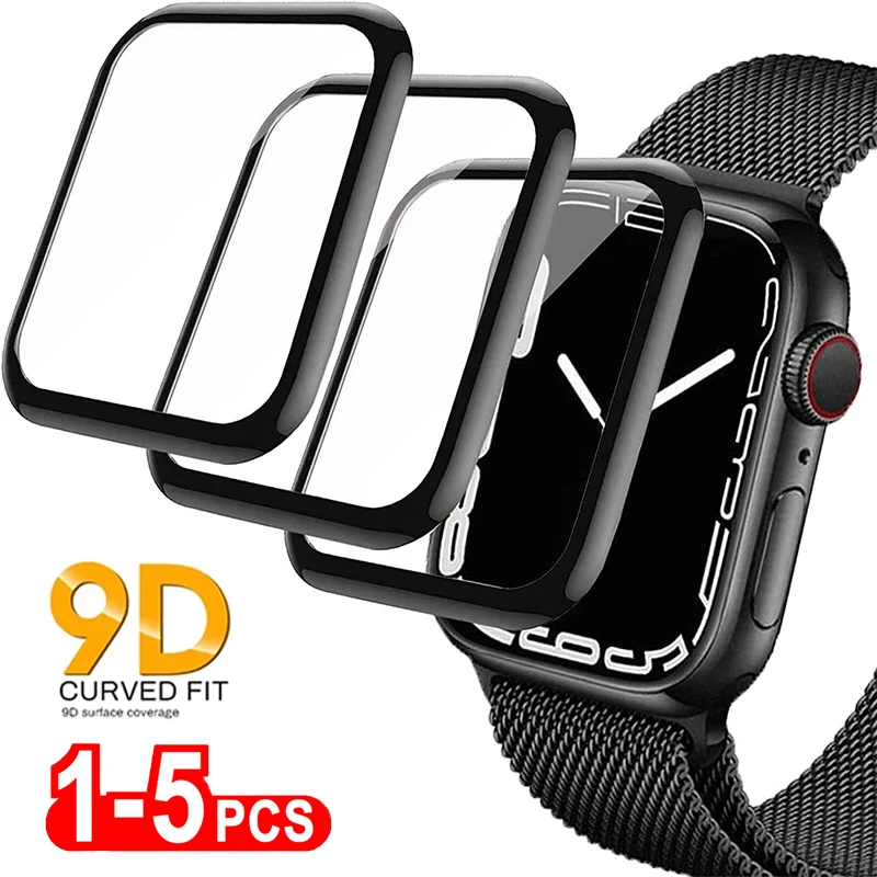 Soft Tempered Glass For Apple Watch 9 8 7 SE 6 5 4 45mm 41mm 44mm 40mm 42mm 38mm Screen Protector For iWatch Series Ultra 2 49mm