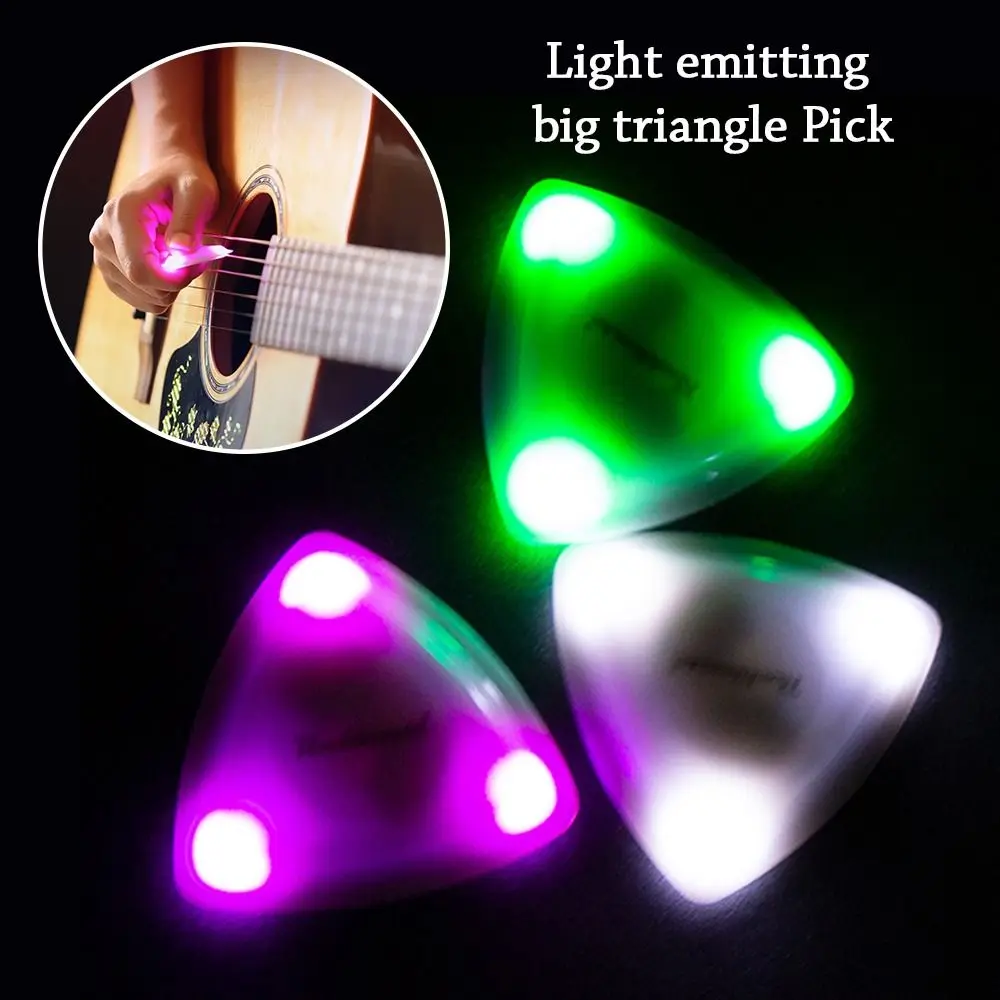 Luminous Acoustic Guitar Picks with LED Light Touch Glowing Electric Guitar Bass Plectrum Ukulele Electric Guitar Part Accessory