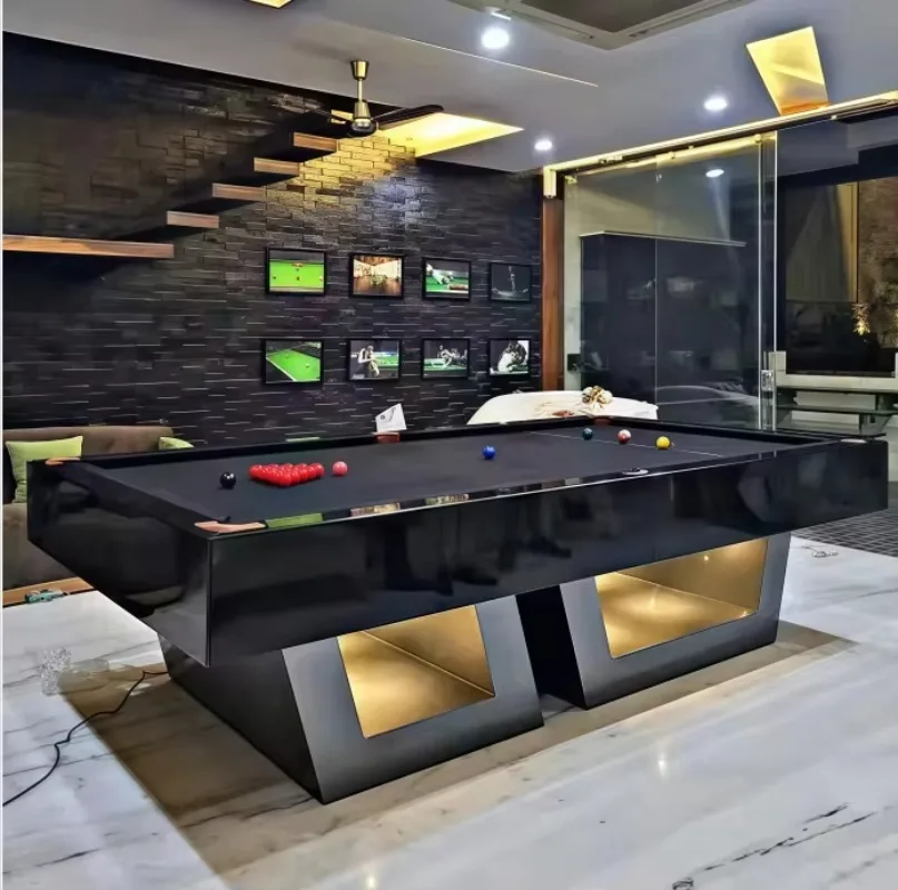 Modern 2-in-1 Indoor Snooker/Billiard Table Solid Wood and Marble Slate Standard Size Pool Table