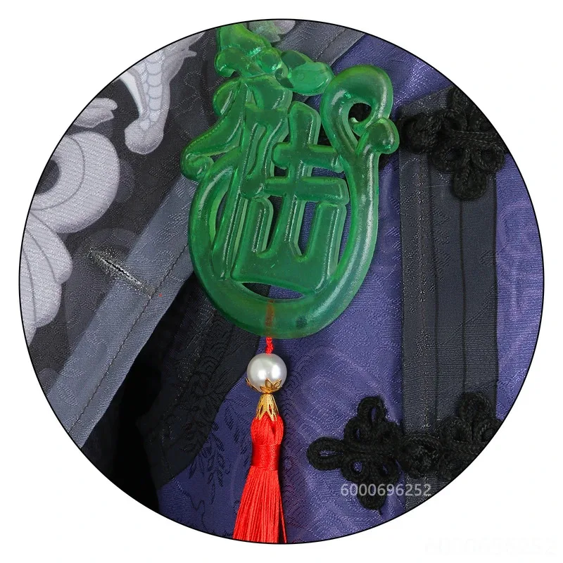 Identidade V Sr. Fã cosplay traje com peruca fã wujiu qilin comerciante wu chang uniforme qilin do leste relógio para o dia das bruxas