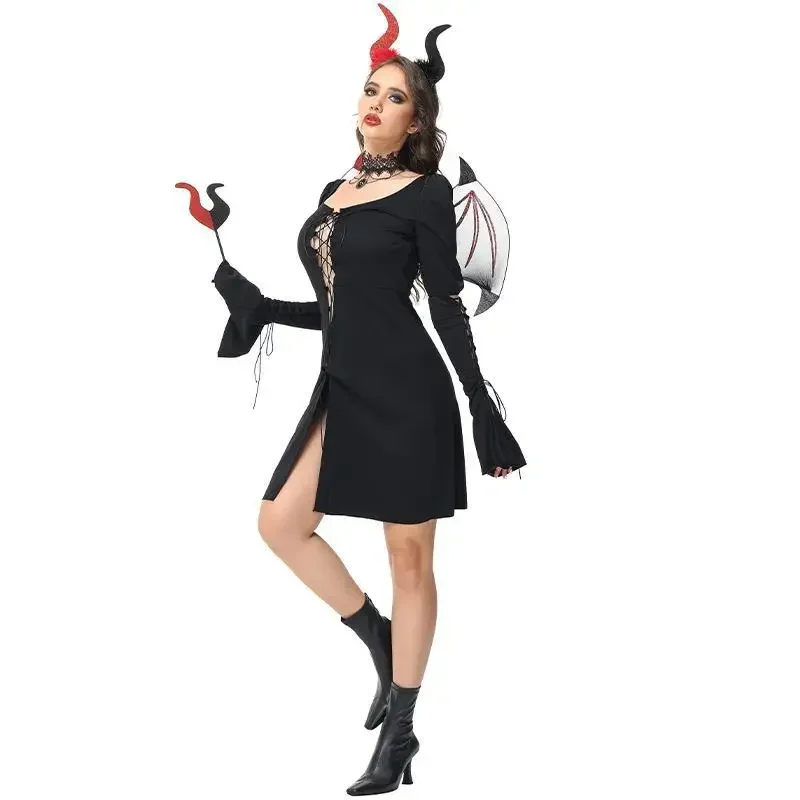 2025new halloween bruxa vestido de tiras sexy bruxa cosplay traje de palco