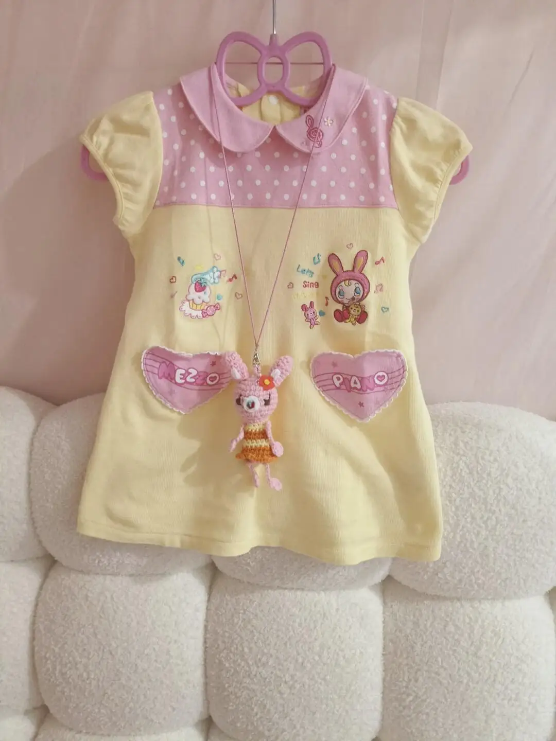Japanese Cute Cartoon Mp Polka Dot Rabbit Printed Short Sleeved T-shirt Summer Sweet Girl Short Daughter Clothing Y2k Crop Top