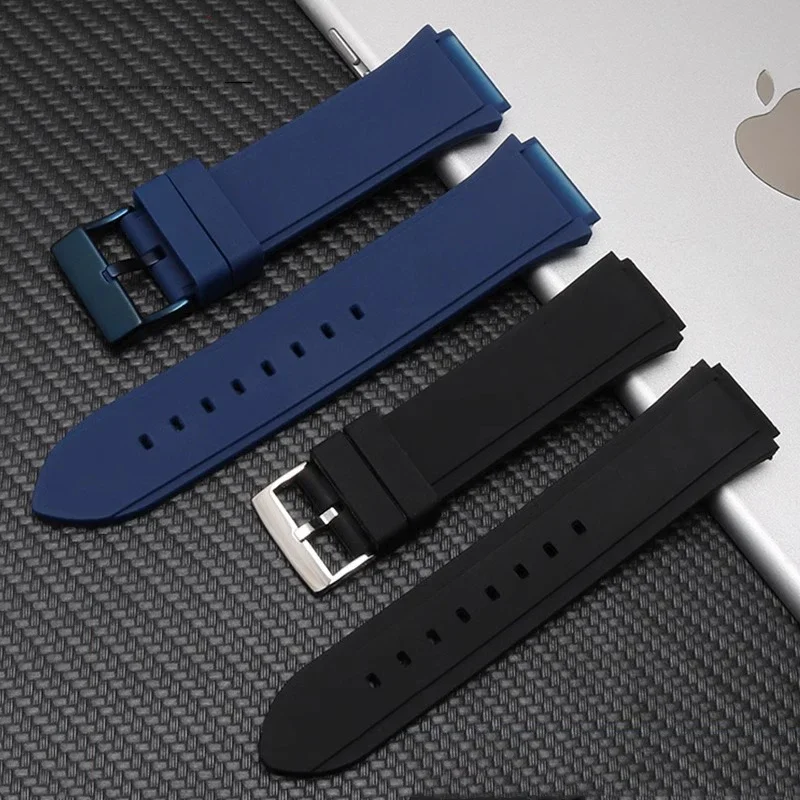 Rubber Watchband 22mm Blue Color Silicone Rubber Bracelet for Guess W0247G3 W0040G3 W0040G7 Watches Band Brand Sport Watch Strap