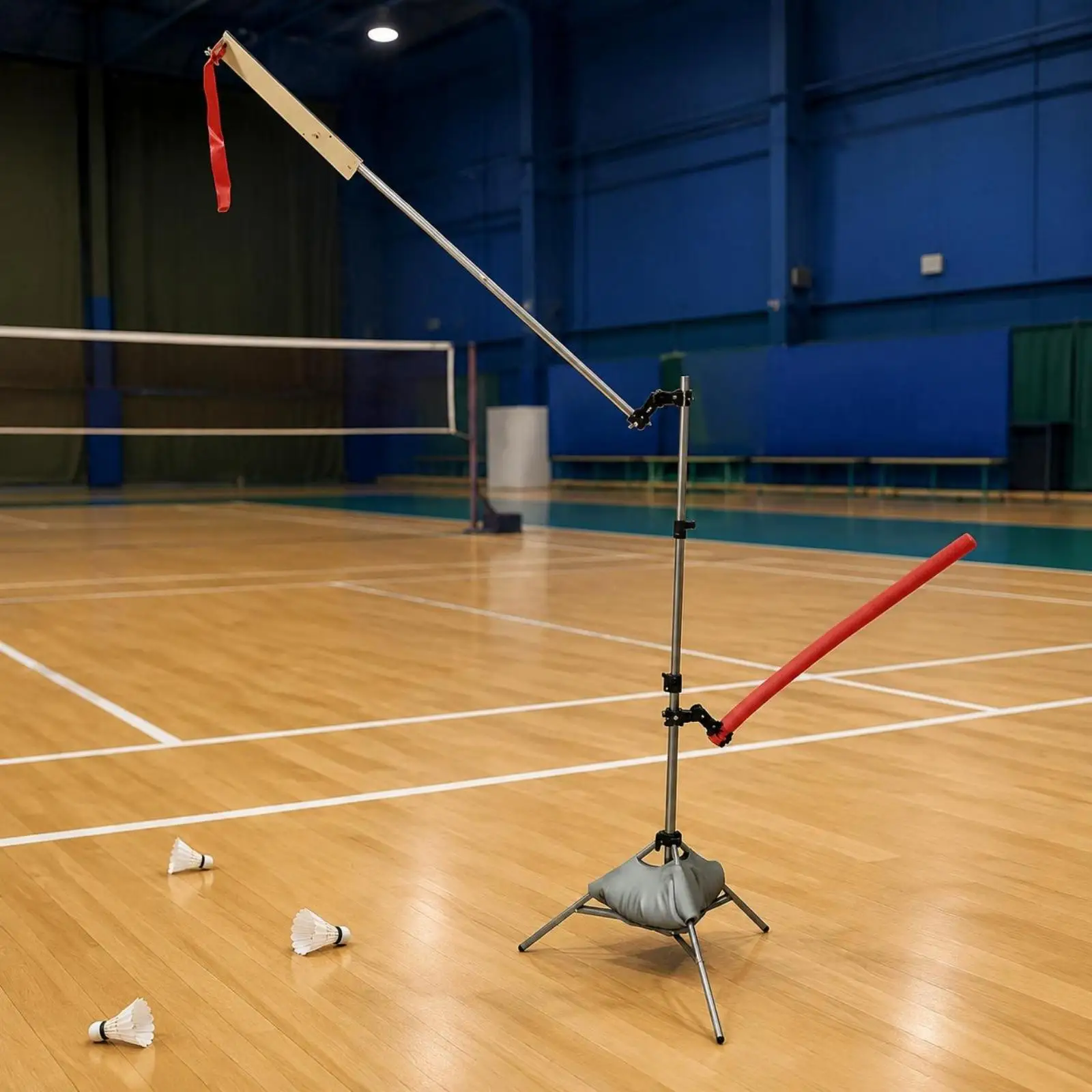 Badminton Training Device with Height and Angle Adjustment Shuttlecock Launcher for Beginners and Trainees at School