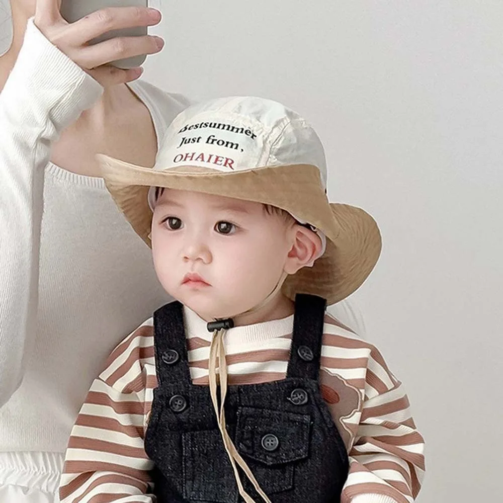 

Кепка-ведро ярких цветов в корейском стиле, удобная дышащая летняя детская шляпа от солнца, ветрозащитная веревка, тонкая быстросохнущая рыбацкая шляпа на каждый день