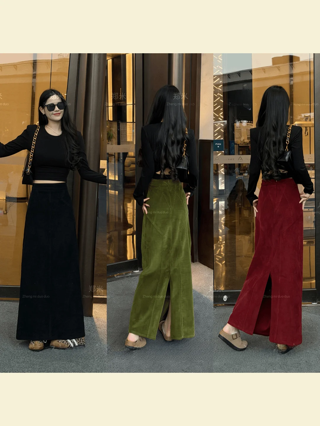 

Mature Light Sle Set Women's Proper oulder Hollow out Top High Waist Split A-Line Skirt Faionable Clete Set Trendy