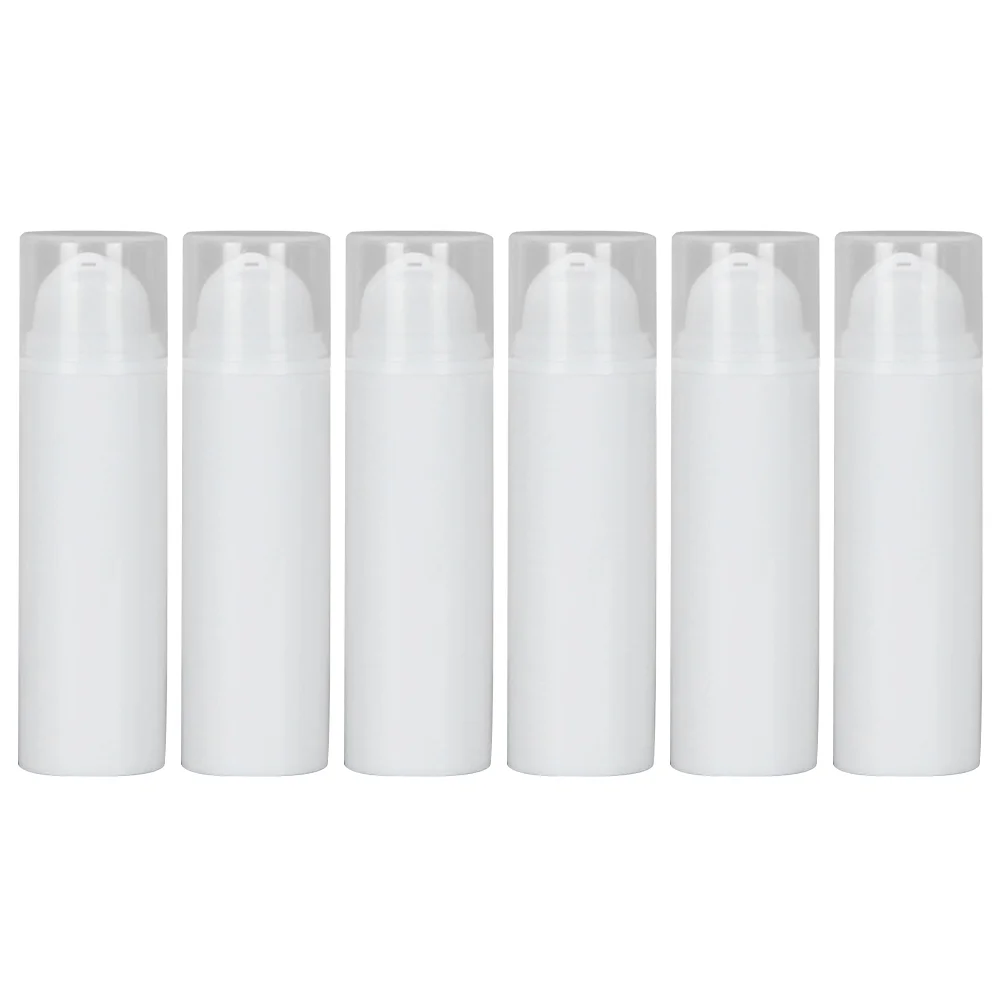 

6 Pcs Dispensing Press Bottle Containers Travel for Creams Airless Pump Bottles Cosmetics Size Toiletries Skincare Shampoo Sub