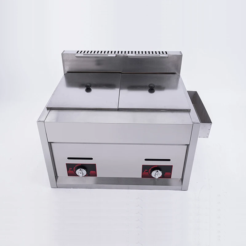 Commercial Gas Fryer Energy Saving Double Cylinder Deep Fryer Stainless Steel French Fries Frying Machine