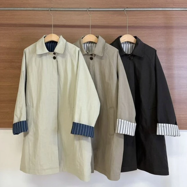 SuperAen Spring 2026 New Korean Style Single Breasted Patchwork Contrast Color Long-sleeved Coat for Women Loose Coats