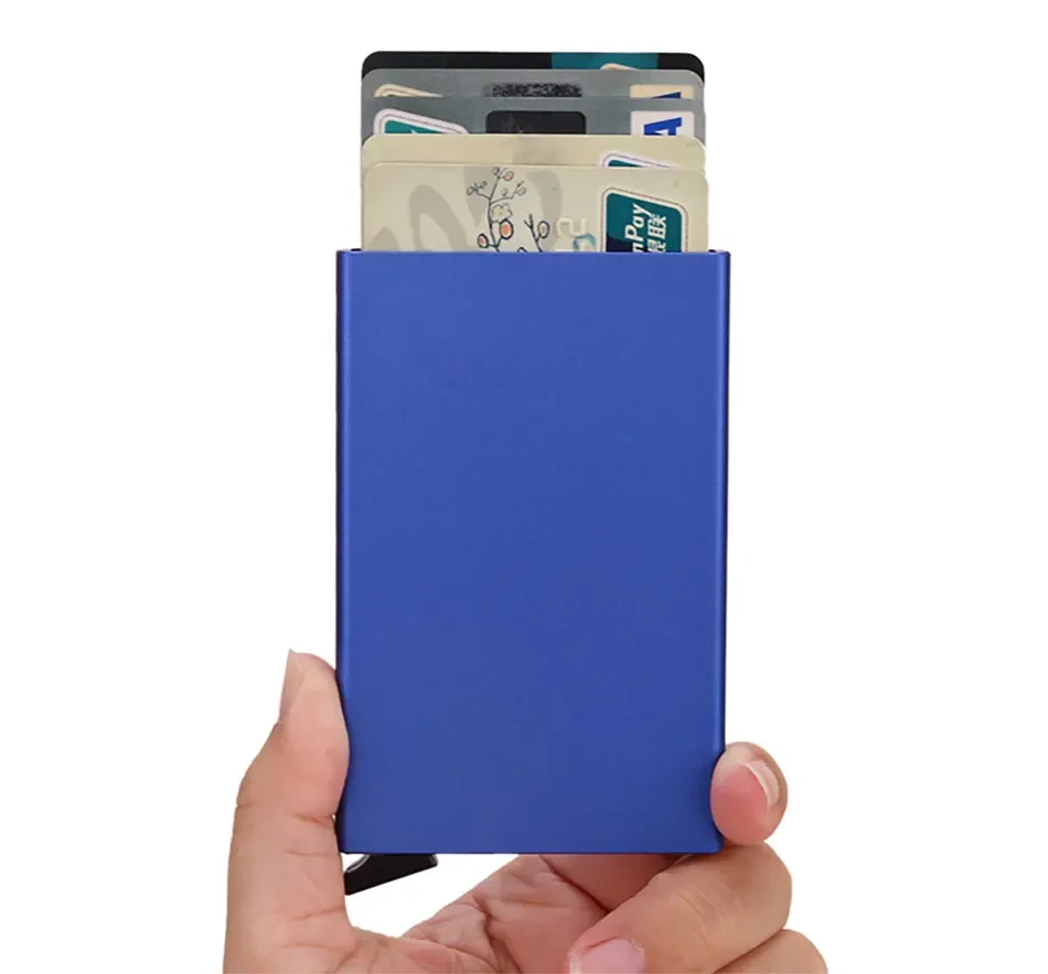 RFID Geschäfts-Kreditkartenhalter Metall Herren Damen Geldbörse Kleine Visitenkarten-Bankkartenhülle Dünnes Minimalistisches Portemonnaie für Männer – Detail 18
