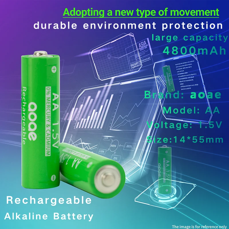 1,5V Original Wiederaufladbare Batterie AA4800mAh für Computer, Radiowecker, Videospiele, Digitalkamera