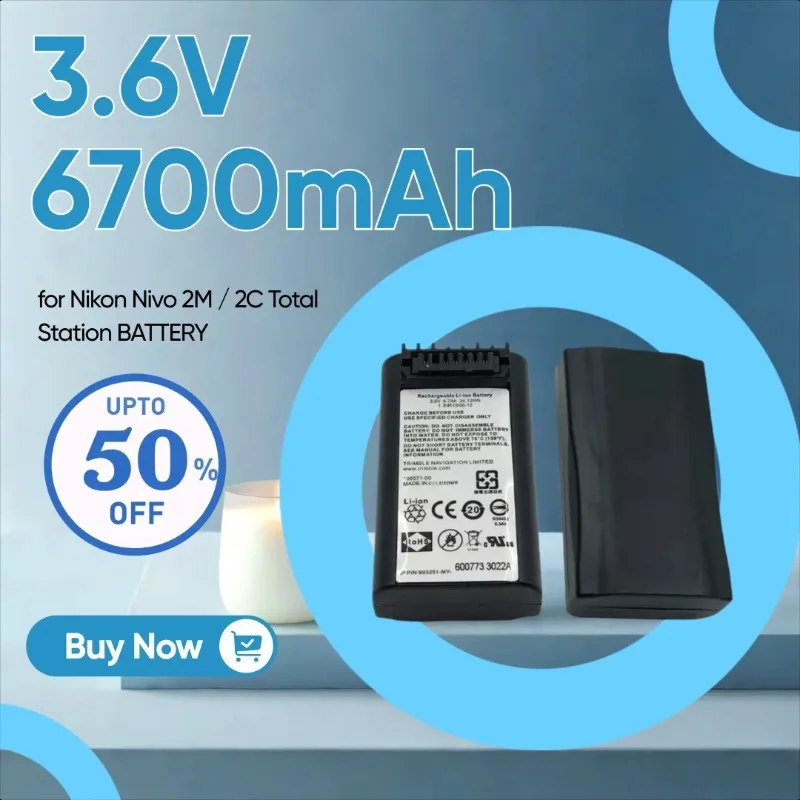 

3.6V 6700mAh Li-ion Battery for Nikon Nivo 2M / 2C Total Station BATTERY