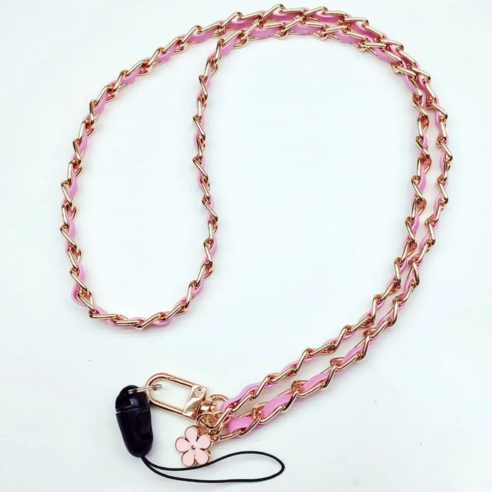 

Key Chain PU Leather Mobile Phone Strap Metal 45cm(17.72in) Metal Leather Chain Cellphone Lanyard for Phone Hanging