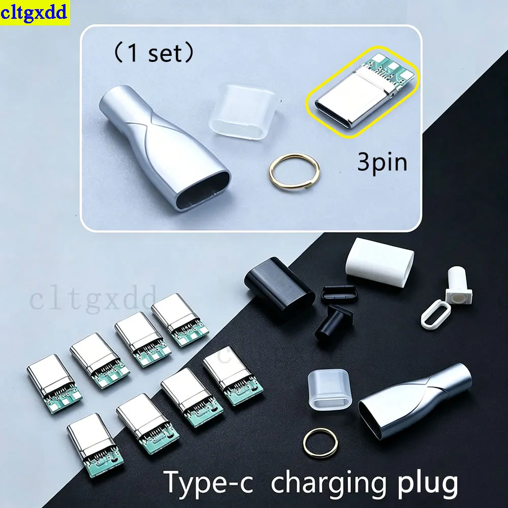 Cltgxdd 1 Set Type-C Male Connector 3 Solder Joints CC Pin CTOC5 With Capacitor Notebook Adapter PD Three Wire Charging Head She