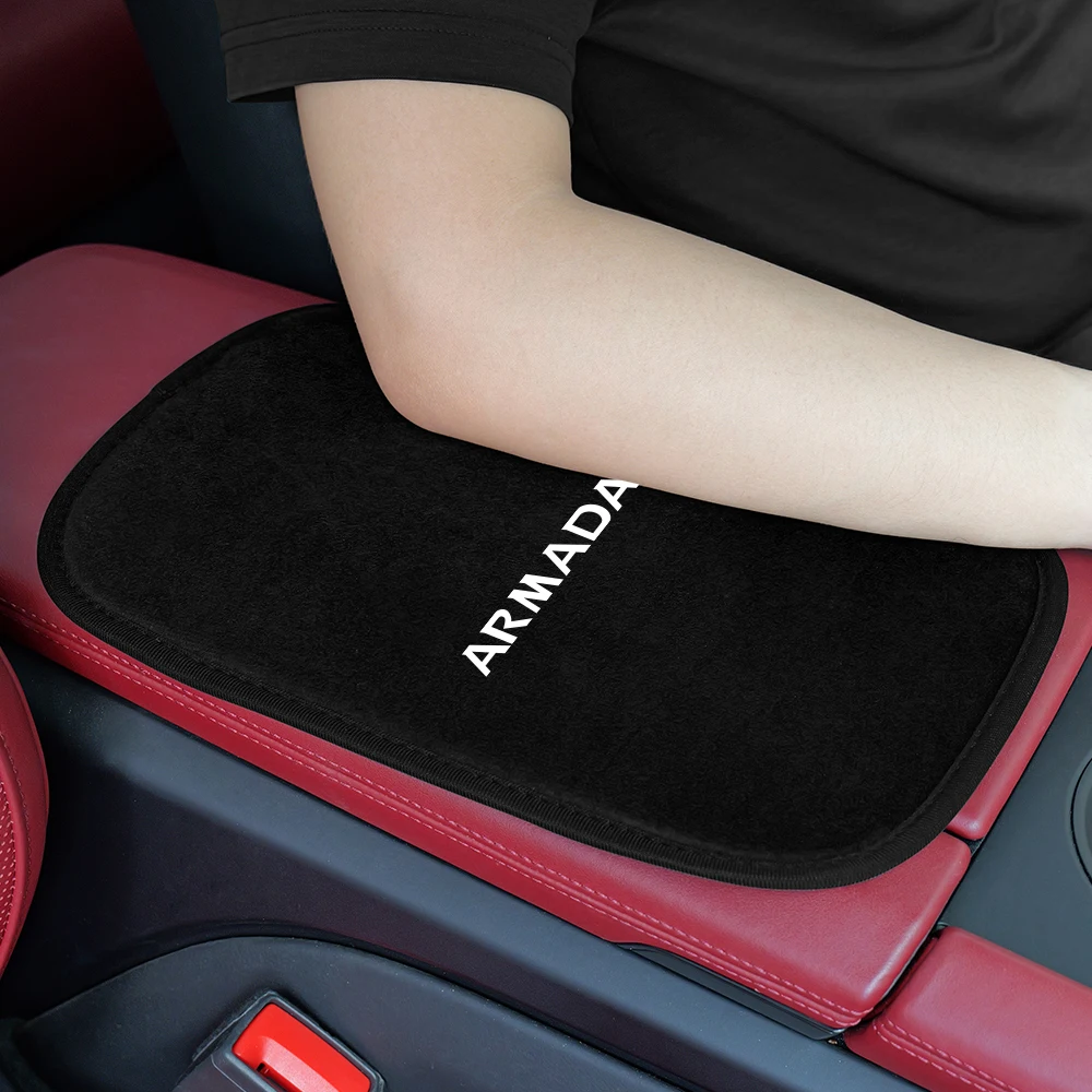 For Nissan Qashqai 350Z Pathfinder Kicks 370Z nv200 Juke Leaf Micra Armada Elgrand Livina NV200 Soft Plush Car Armrest Box Pad