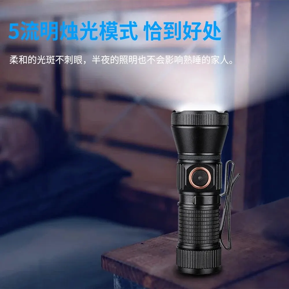 Trustfire MT20 Rechargeable EDC Flashlight 1050LM Type C USB Charging LED Torch Mini 18350 Work Light MVB Optic with Magnet Tail