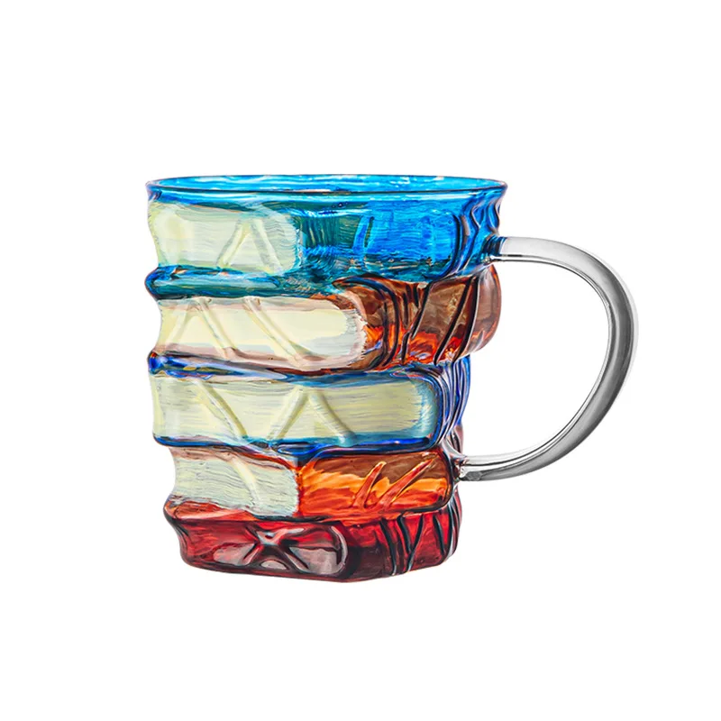 

Coffee cup high borosilicate artificial painting novelty book cup mug