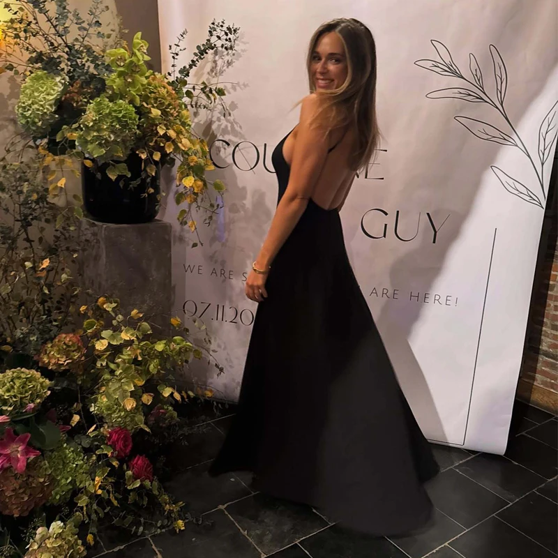 MUJER Rückenfreie lange Kleider für Damen, plissiert, Neckholder, Maxikleid, schulterfrei, Partykleider für Damen, sexy Galakleider für Damen