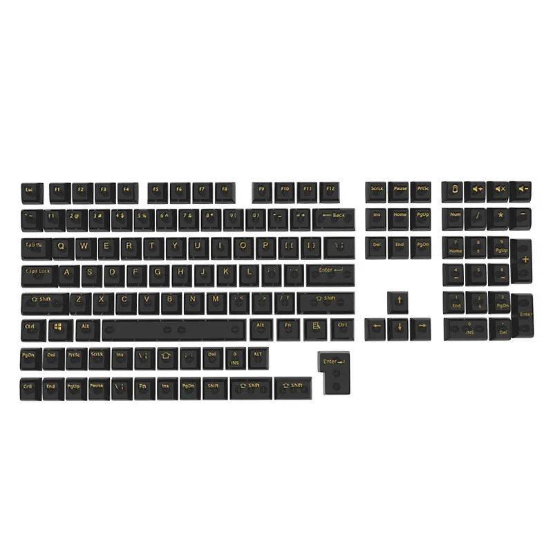 OEM height 130-key full set of ball caps Rockefeller PC transparent black and fog transparent keycaps 7598-key mechanical keyboa