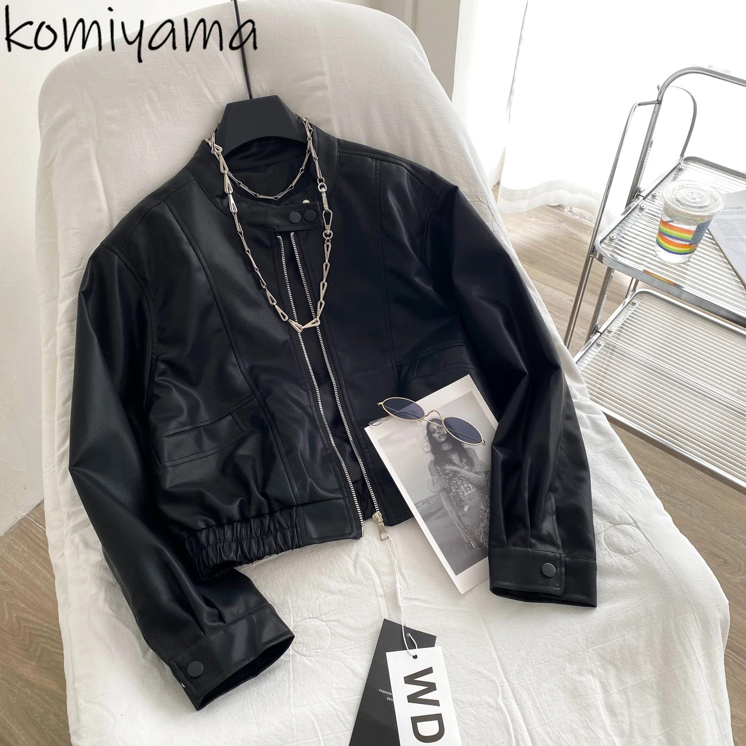 

Loose Zipper 2025 Casaco Pu Leather Long Sleeve Chaquetas De Mujer Autumn New Jacket Jaqueta Feminina Moda Woman Jackets
