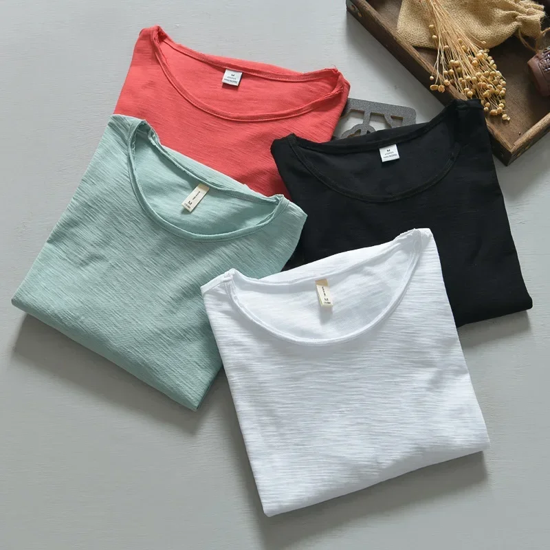 New Autumn Solid Color Long-sleeved T-shirt Men\'s Casual Bottoming T-shirt Male Cotton Crew Neck T-Shirt