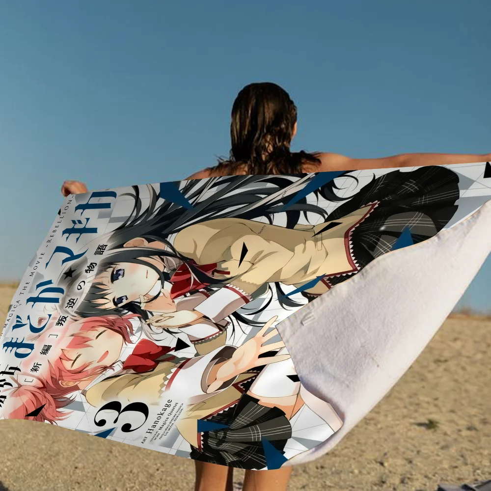 Puella Magi Madoka Magica Microfiber Blanket Quick Drying Beach Towels Oversized Printing Super Absorbent Pool Towel Blanket