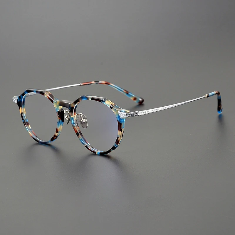 New Oval Irregular Frame Pure Titanium Tortoise Glasses Frame Women Optical Eyewear Reading Glasses Men Personalized Eye Glasses