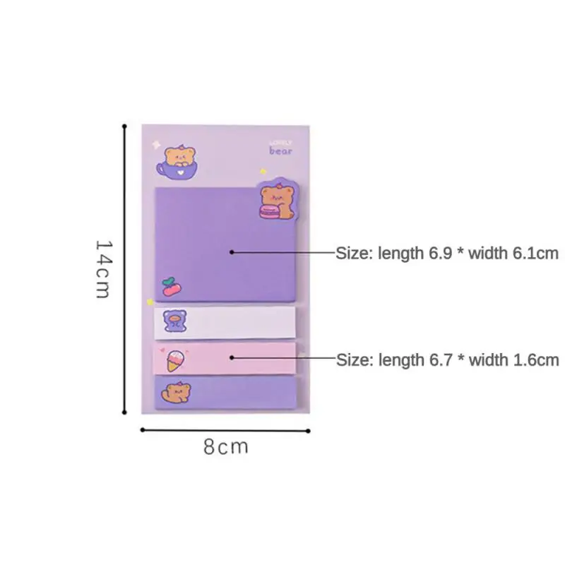 カワイイ紙付箋、クリエイティブメモ帳、メモ帳、オフィス、学校の文房具、粘着ステッカー、1〜10個