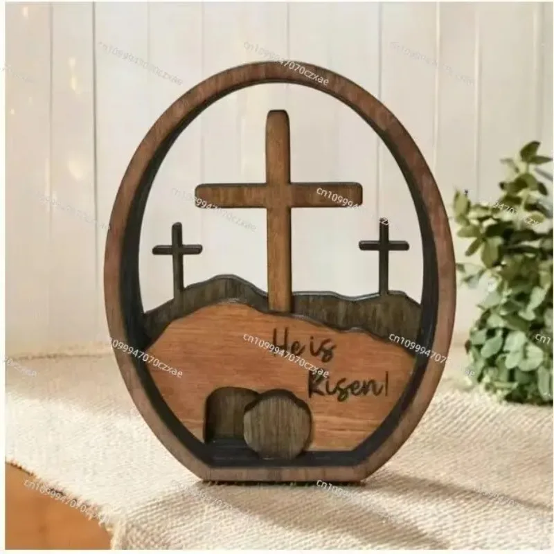 

Easter Wooden Cross Egg Creative Home Decoration Ornament