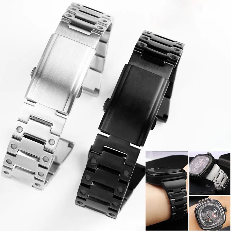 

20mm 22mm 24mm 26mm 28mm Stainless Steel Strap for DIESEL Seven on Friday Wacthband fit big dial watch Men's watchband