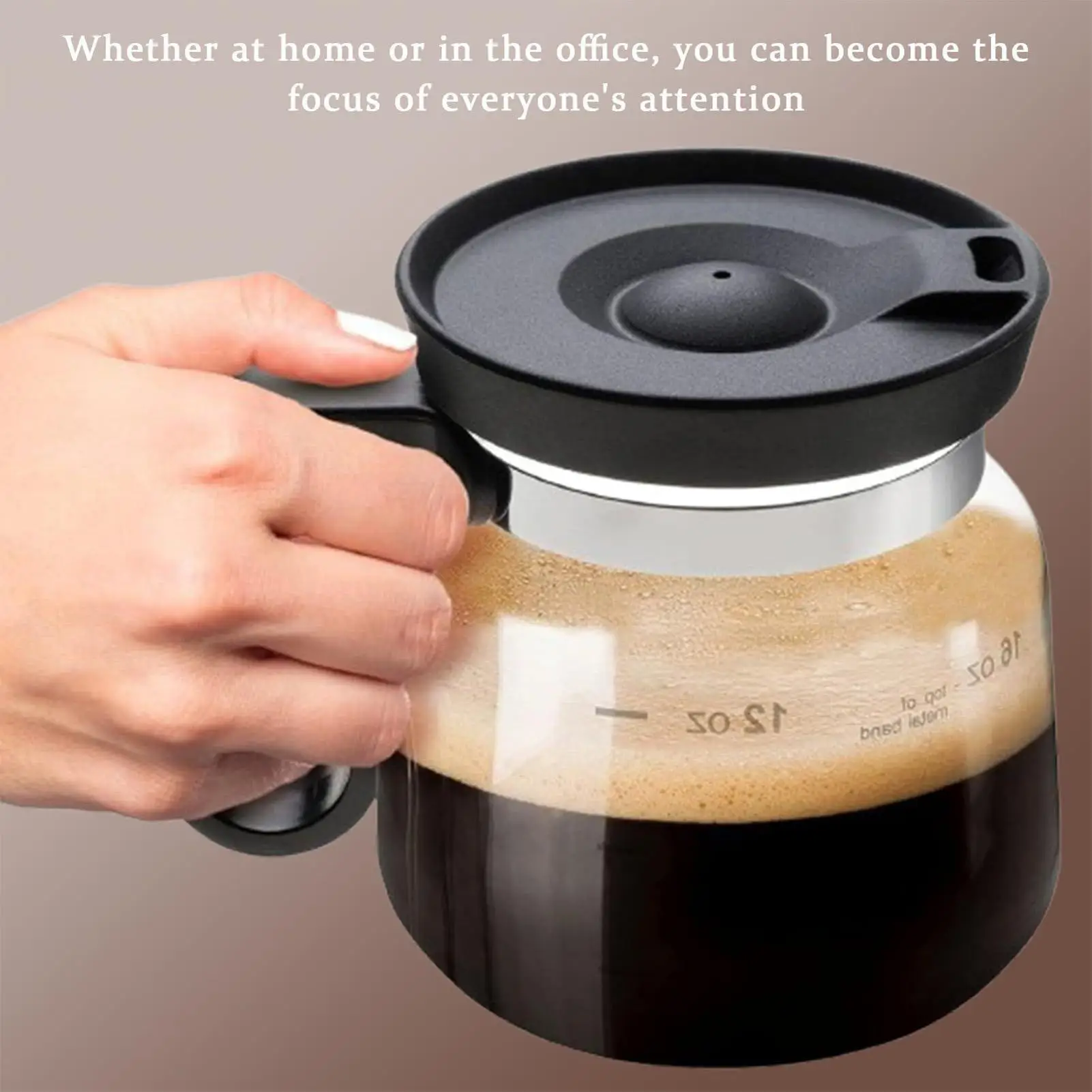 

Coffee Maker Mug Clear Mugs Dishwasher Safe 16 Oz With Handle & Lid Cup Portable Heat-Resistant For Office Outdoor Home Car Tea