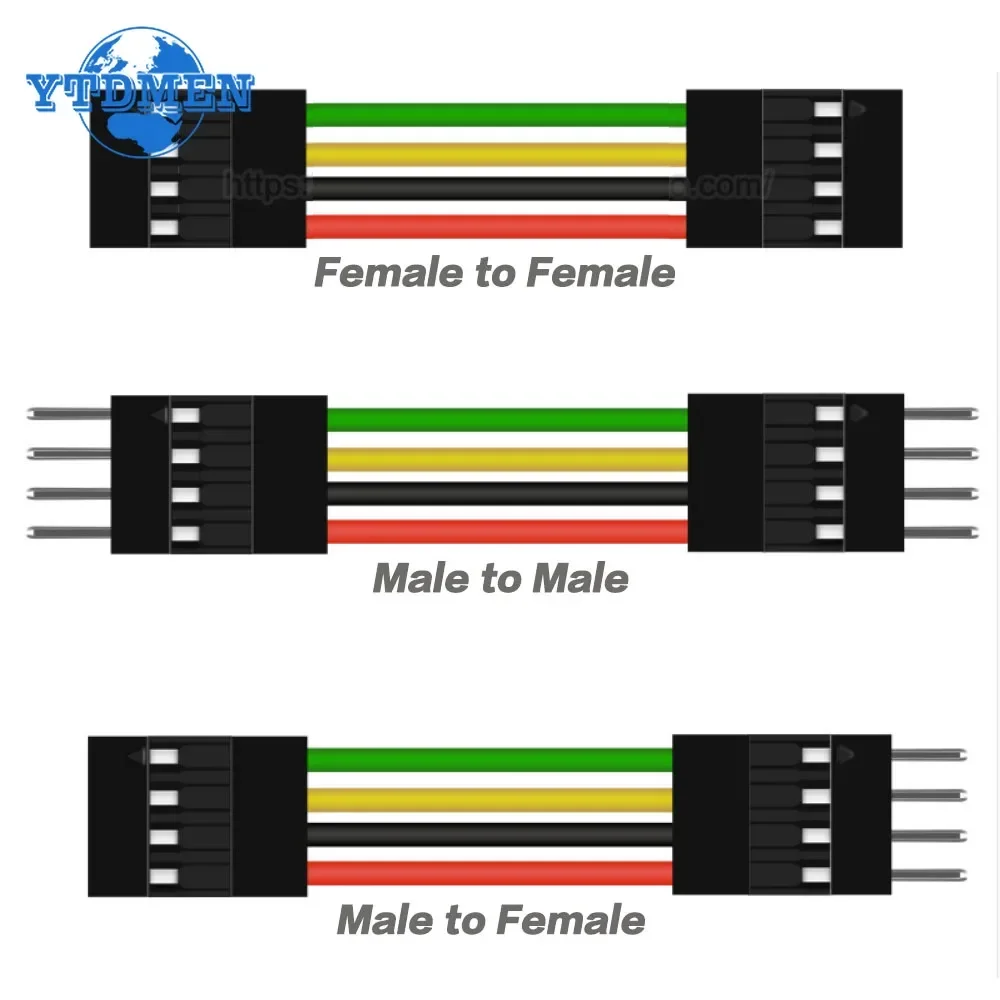 Arduino用ジャンパーワイヤーデュポンケーブル、DIYキット、40ピン、オス-オスオス-メスおよびメス-メス、40cm