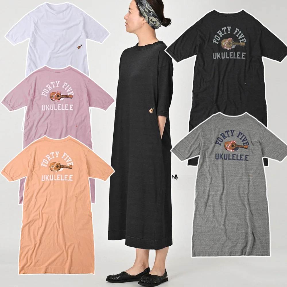 Nya japonais Sle longue robe en coton avec broderie noeud en bambou décontracté ample minceur été Dr t-shirt Dr