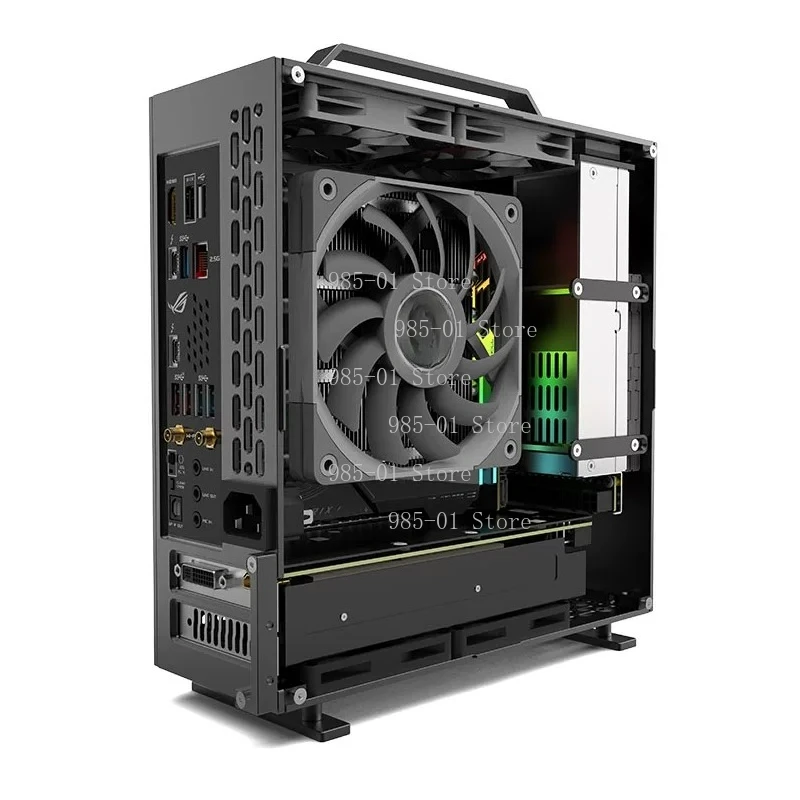 Mini ITX small desktop chassis, 5L compact size, dual slot design with 1U single output power supply