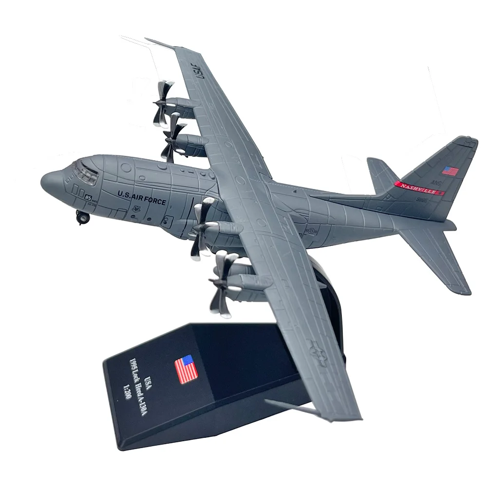 1:200 1/200 Scale US Lockheed C-130 Hercules Transport Aircraft Diecast Metal Airplane Military Plane Model Children Toy