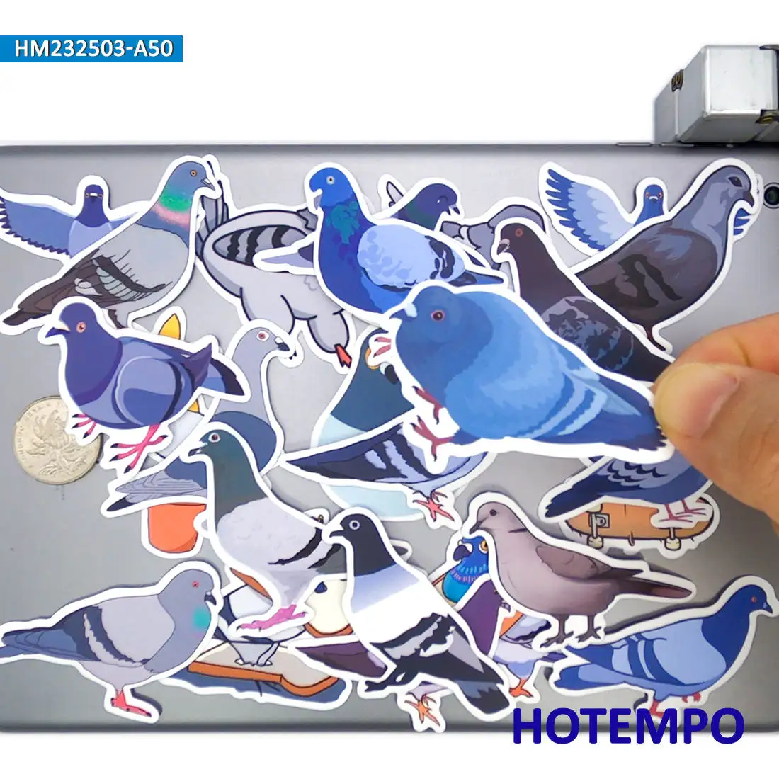 20/30/50PCS Pigeons Stickers Cute Bird Dove Cartoon Pattern Animal Decals for Kid Scrapbook Journal Luggage Laptop Phone Sticker