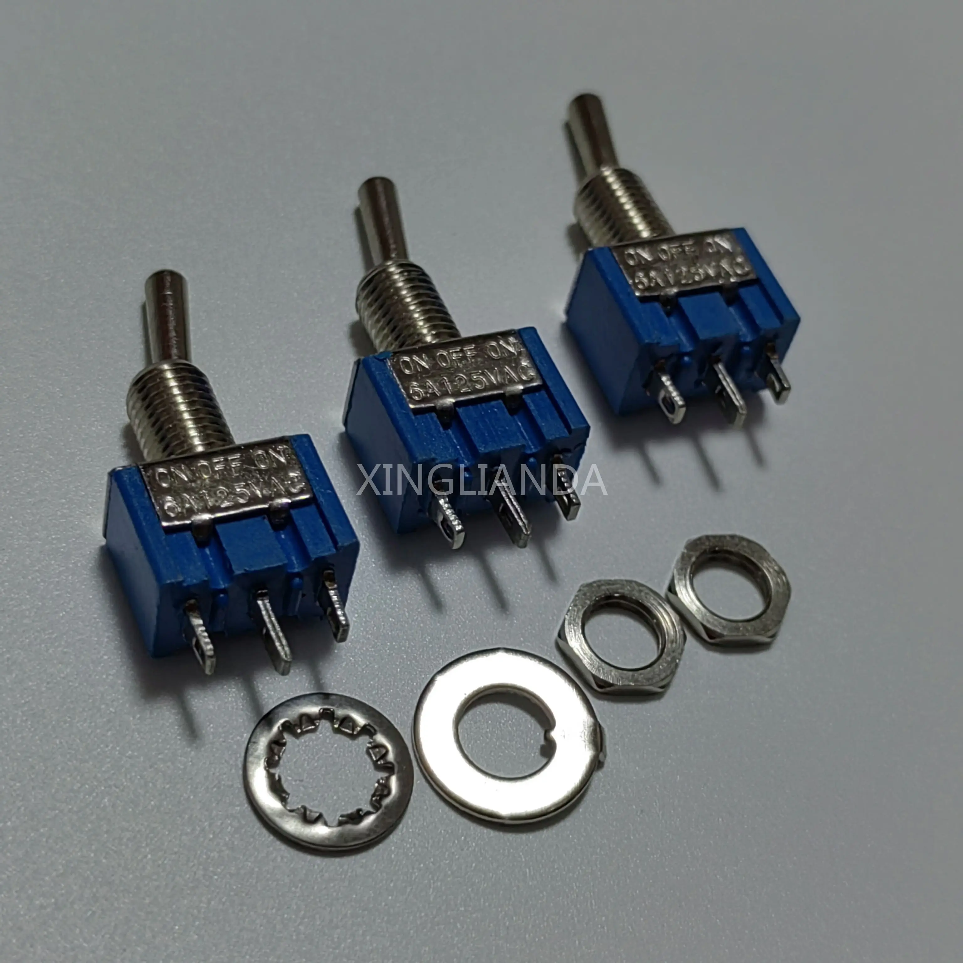 10PCS Toggle Switch ON-OFF-ON 3Pin 3 Position Latching MTS-103 125VAC/6A 250V/3A Power Button Switches