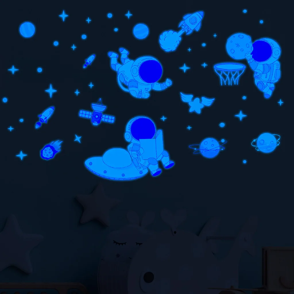 Luminous Moon Tree Meteor Sticker Glow In The Dark Self-adhesive Removable Stickers Home Decoration Fluorescent Decal Room Decor