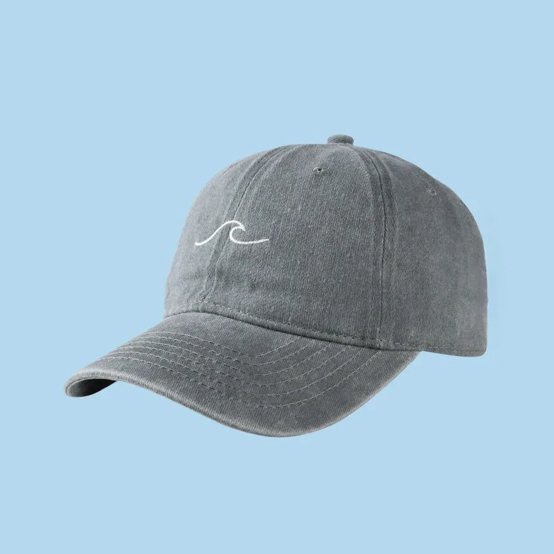 

Men's Baseball Cap Women's Washed Cotton Waves Embroidery Embroidery Dad Hat Sport Golf Caps For Man Sun Hats Dropshipping