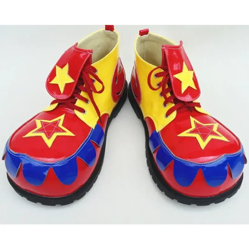 Funny Clown Shoes Large toed 45 Size Stage Men Performance PU Leather Buffoon