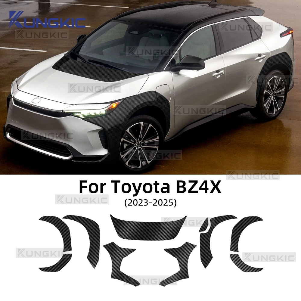 

TPU for Toyota BZ4X 2024 2025 Gloss Carbon Fiber Textured Car Wheel Arches Front Hood Engine Bonnet Paint Protection Film