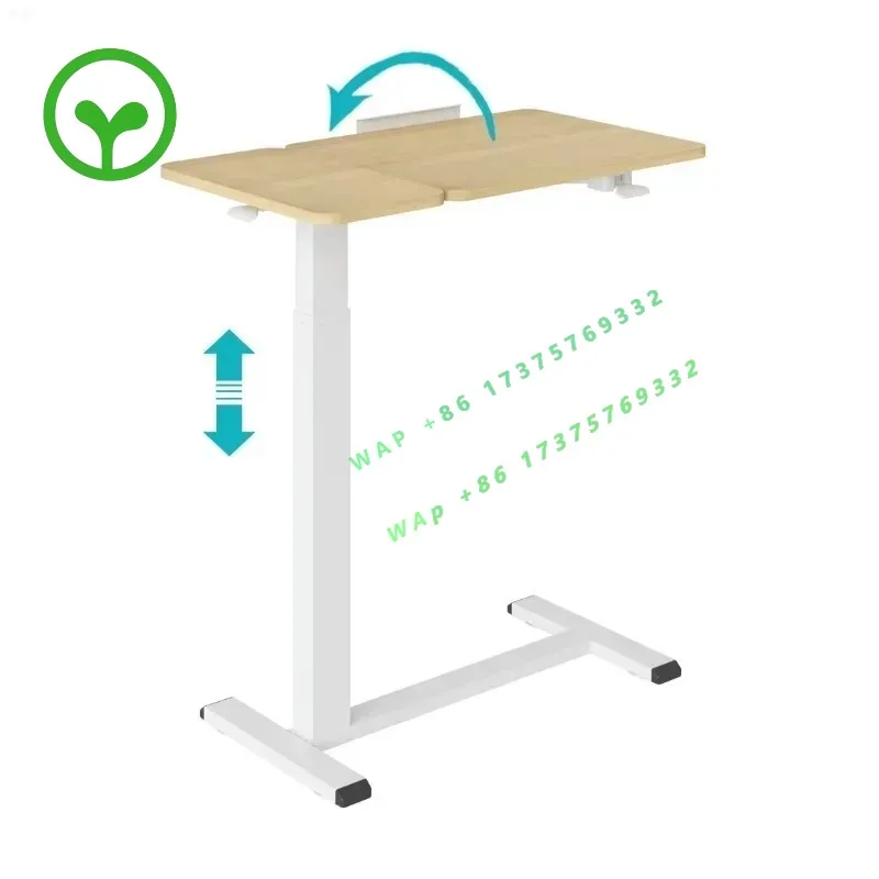 26 StyleModern Metal Dining Table, Pneumatic Height Adjustment, Suitable For Bedroom Living Room, Mobile Bedside Patient